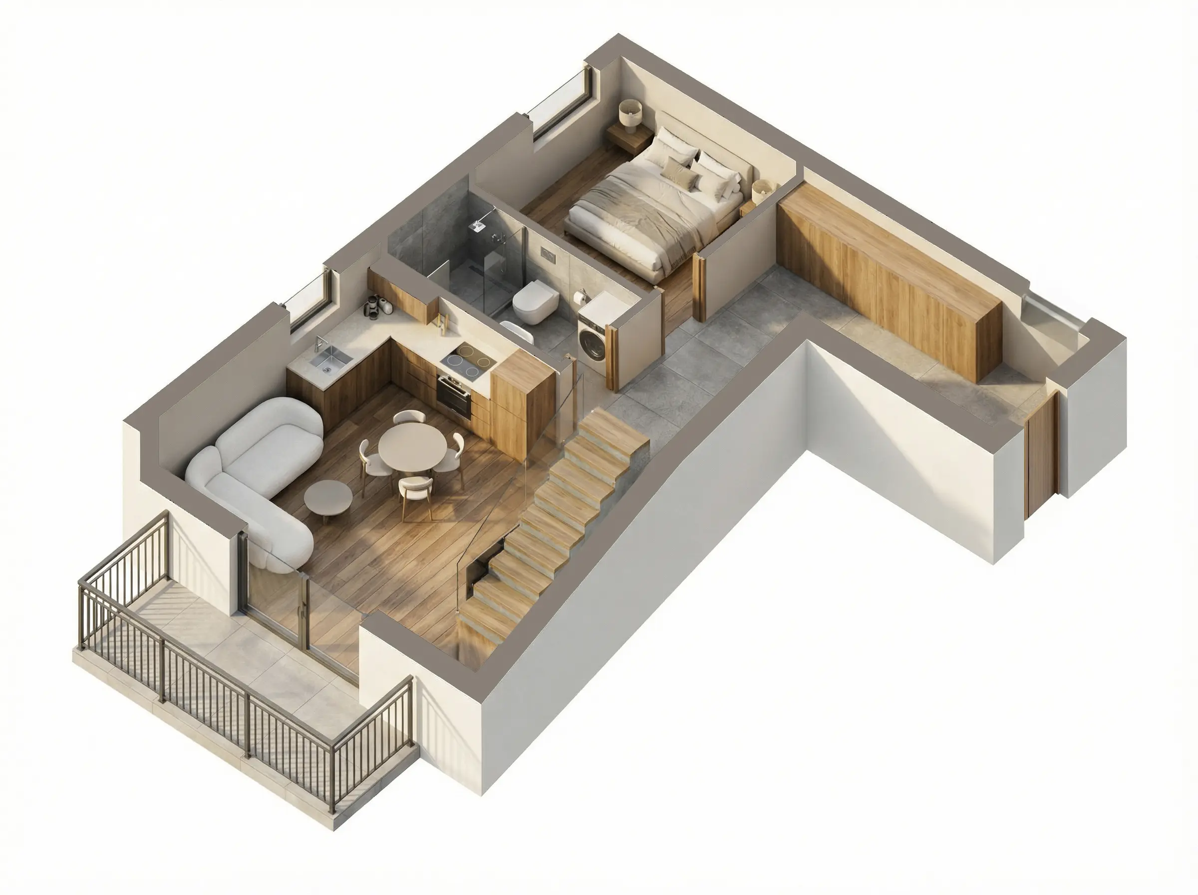 Mieszkanie dwupoziomowe mniejsze